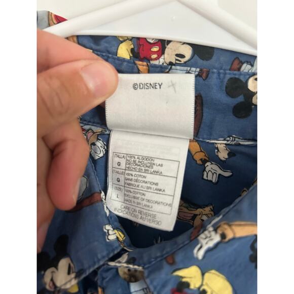 Vintage EUC Disney Store Camp Shirt Size Large Mickey Mouse Daffy Pluto Goofy - Picture 5 of 6